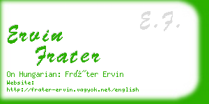 ervin frater business card